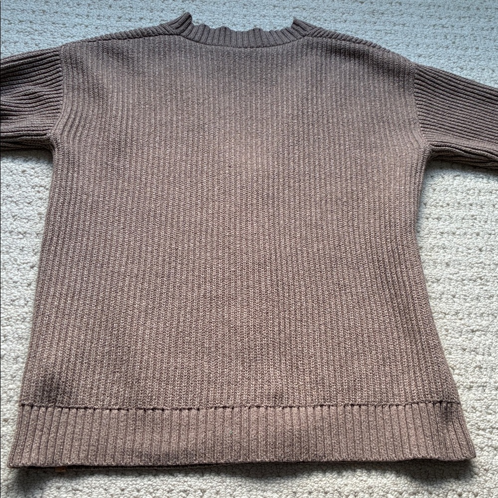 Tentree Women’s Long Wool Cotton Cardigan Sweater in Dark Elwood Heather Small - Picture 6 of 13